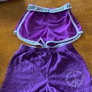 Girls purple shirt set size S (7-8)